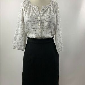 LOFT Classic Black Pencil Skirt size 14
